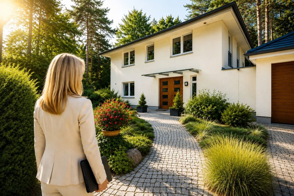 Susanne Hagel vor einem Haus